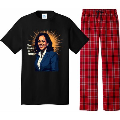 Bold Vibrant Portrait Of Kamala The Future Is Female Kamala Harris Portrait Pajama Set