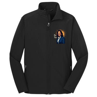 Bold Vibrant Portrait Of Kamala The Future Is Female Kamala Harris Portrait Core Soft Shell Jacket