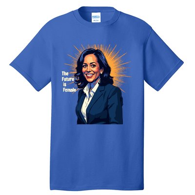 Bold Vibrant Portrait Of Kamala The Future Is Female Kamala Harris Portrait Tall T-Shirt