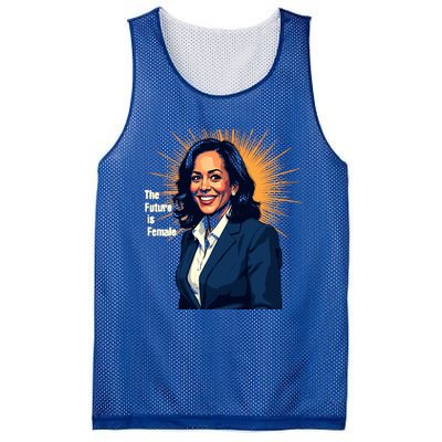 Bold Vibrant Portrait Of Kamala The Future Is Female Kamala Harris Portrait Mesh Reversible Basketball Jersey Tank