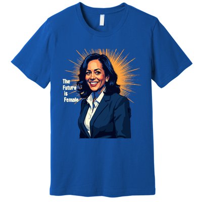 Bold Vibrant Portrait Of Kamala The Future Is Female Kamala Harris Portrait Premium T-Shirt