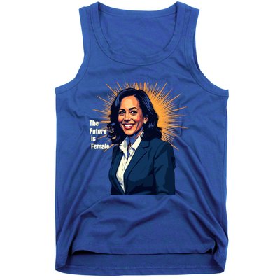 Bold Vibrant Portrait Of Kamala The Future Is Female Kamala Harris Portrait Tank Top