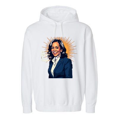 Bold Vibrant Portrait Of Kamala The Future Is Female Kamala Harris Portrait Garment-Dyed Fleece Hoodie