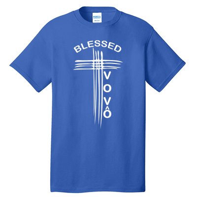 Blessed Vovo Portuguese Grandpa Christian Cross Gift Tall T-Shirt