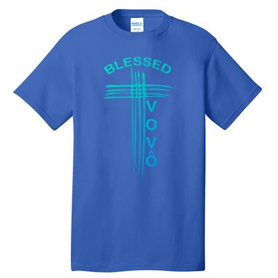 Blessed Vovo Portuguese Grandpa Christian Cross Gift Tall T-Shirt