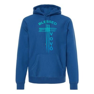 Blessed Vovo Portuguese Grandpa Christian Cross Gift Premium Hoodie