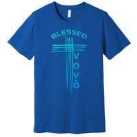 Blessed Vovo Portuguese Grandpa Christian Cross Gift Premium T-Shirt