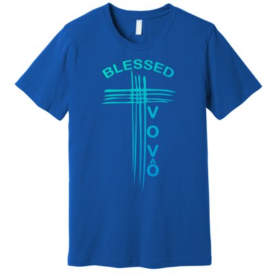 Blessed Vovo Portuguese Grandpa Christian Cross Gift Premium T-Shirt