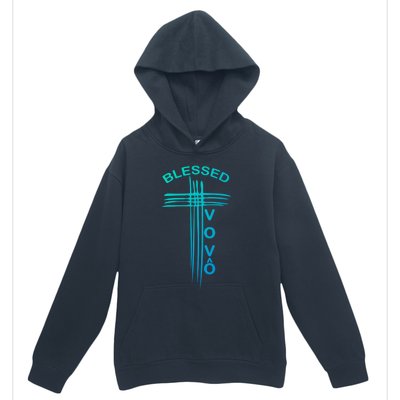 Blessed Vovo Portuguese Grandpa Christian Cross Gift Urban Pullover Hoodie