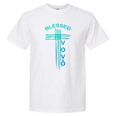 Blessed Vovo Portuguese Grandpa Christian Cross Gift Garment-Dyed Heavyweight T-Shirt