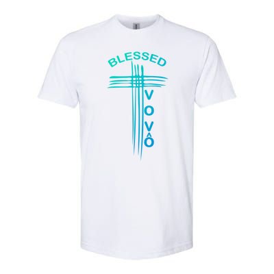 Blessed Vovo Portuguese Grandpa Christian Cross Gift Softstyle CVC T-Shirt