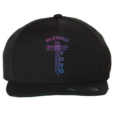 Blessed Vovo Portuguese Grandpa Christian Cross Gift Wool Snapback Cap