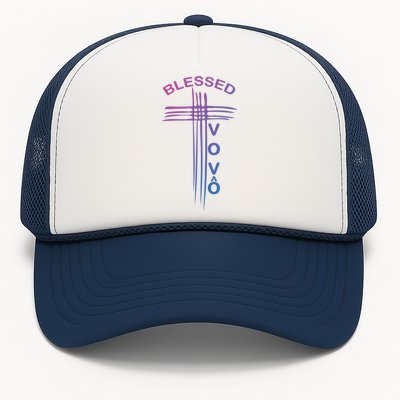 Blessed Vovo Portuguese Grandpa Christian Cross Gift Trucker Hat