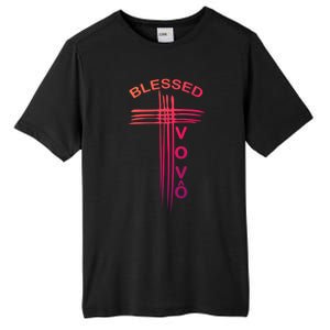 Blessed Vovo Portuguese Grandpa Christian Cross Gift Tall Fusion ChromaSoft Performance T-Shirt