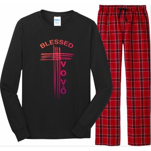 Blessed Vovo Portuguese Grandpa Christian Cross Gift Long Sleeve Pajama Set