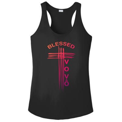 Blessed Vovo Portuguese Grandpa Christian Cross Gift Ladies PosiCharge Competitor Racerback Tank