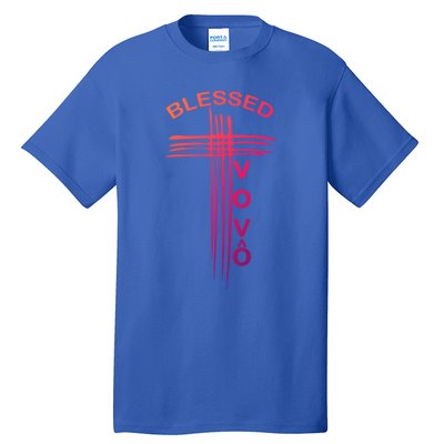 Blessed Vovo Portuguese Grandpa Christian Cross Gift Tall T-Shirt