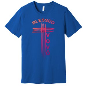 Blessed Vovo Portuguese Grandpa Christian Cross Gift Premium T-Shirt