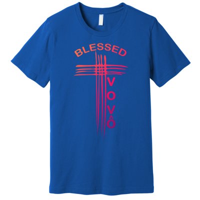 Blessed Vovo Portuguese Grandpa Christian Cross Gift Premium T-Shirt