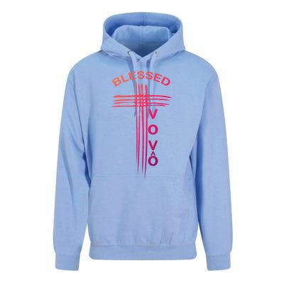 Blessed Vovo Portuguese Grandpa Christian Cross Gift Unisex Surf Hoodie