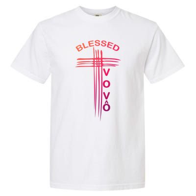 Blessed Vovo Portuguese Grandpa Christian Cross Gift Garment-Dyed Heavyweight T-Shirt