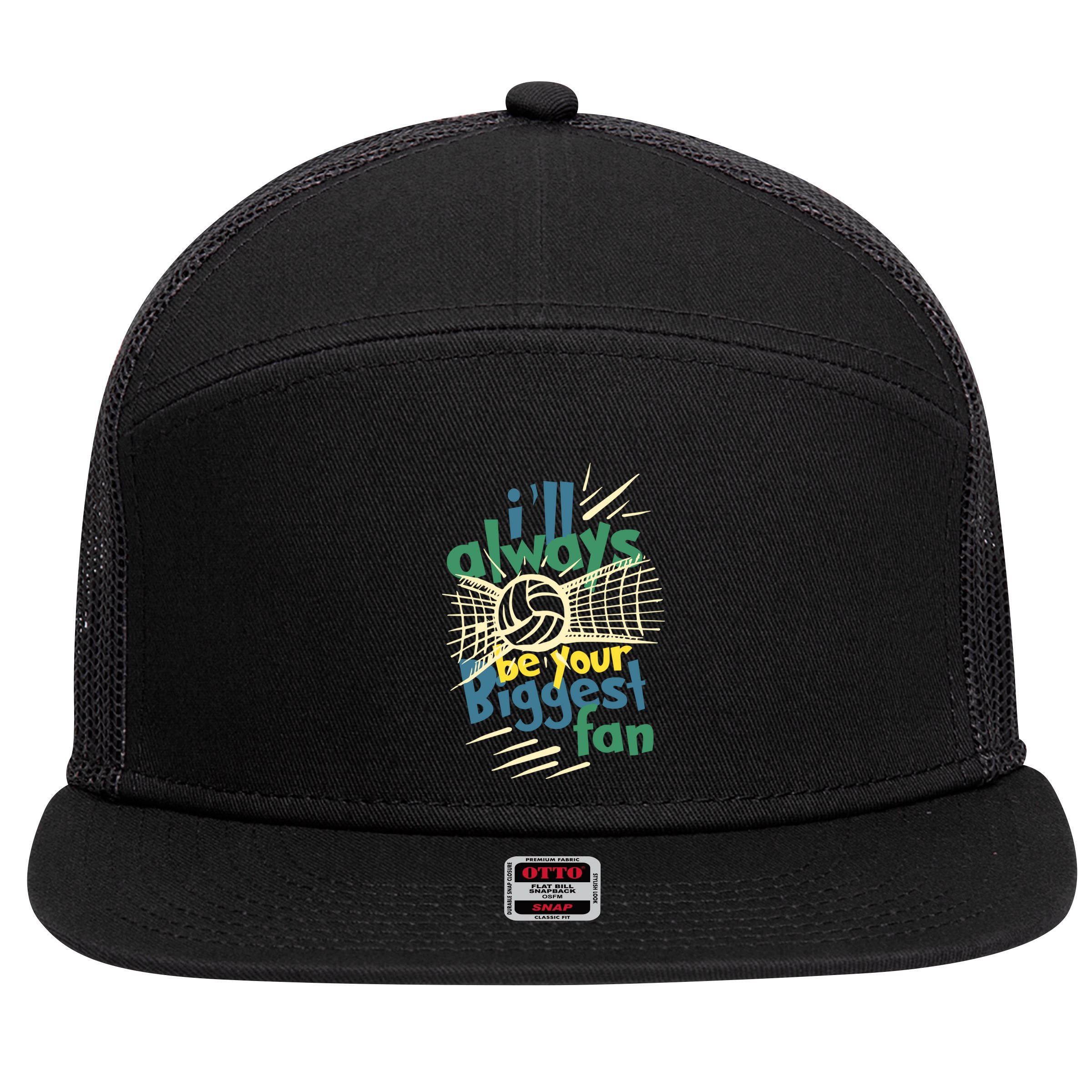 Beach Volleyball Player ILl Always Be Your Biggest Fan Hit Gift 7 Panel Mesh Trucker Snapback Hat