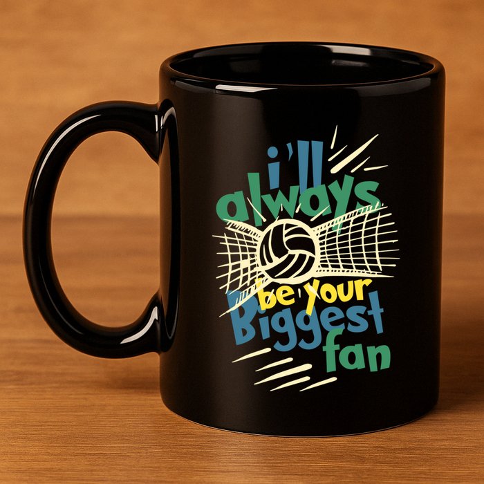 Beach Volleyball Player ILl Always Be Your Biggest Fan Hit Gift 11oz C Handle Ceramic Mug