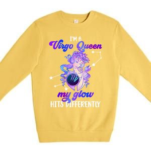 Black Virgo Queen Melanin Virgo Zodiac Sign Virgo Astrology Gift Premium Crewneck Sweatshirt