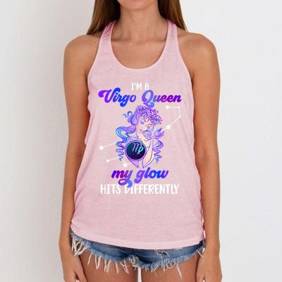 Black Virgo Queen Melanin Virgo Zodiac Sign Virgo Astrology Gift Women's Knotted Racerback Tank