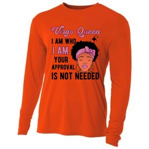 Black Virgo Queen Virgo Zodiac Sign Melanin Virgo Horoscope Gift Cooling Performance Long Sleeve Crew