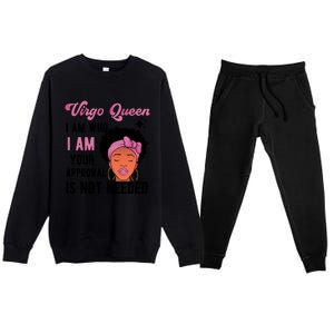 Black Virgo Queen Virgo Zodiac Sign Melanin Virgo Horoscope Gift Premium Crewneck Sweatsuit Set