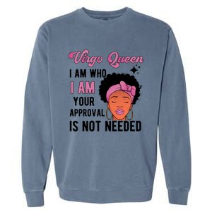 Black Virgo Queen Virgo Zodiac Sign Melanin Virgo Horoscope Gift Garment-Dyed Sweatshirt