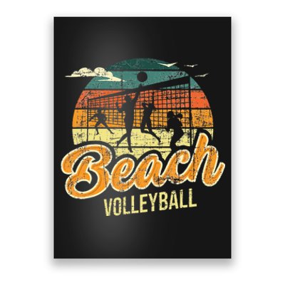 Beach Volleyball Retro Vintage Athletes Players Setters Poster