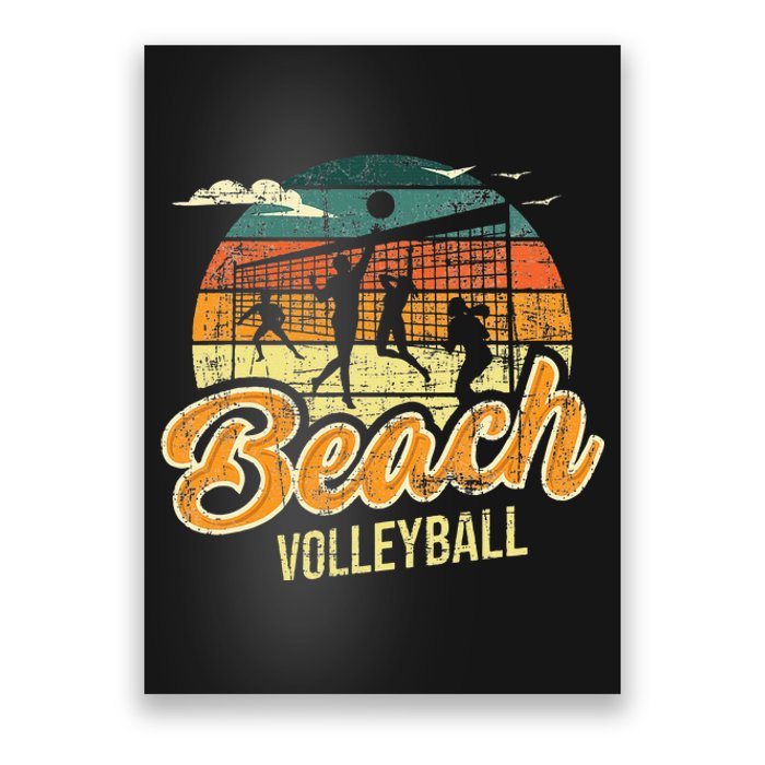 Beach Volleyball Retro Vintage Athletes Players Setters Poster