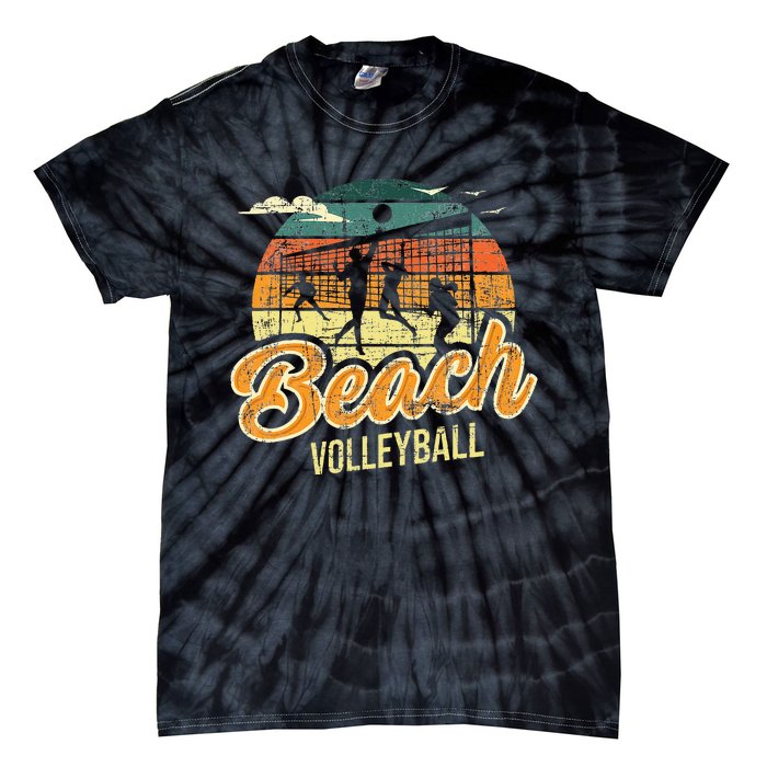 Beach Volleyball Retro Vintage Athletes Players Setters Tie-Dye T-Shirt