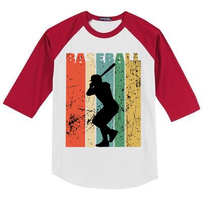 Baseball Vintage Retro Distressed Funny Gift Kids Colorblock Raglan Jersey