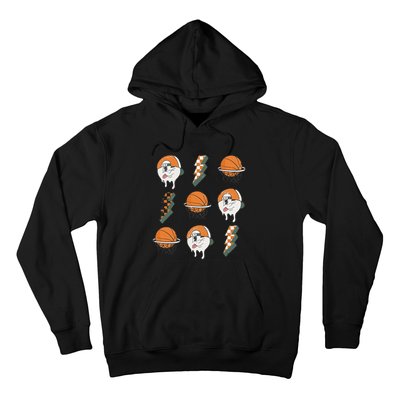 Basketball Vibes Retro Vintage Season Lightning Game Day Hoodie