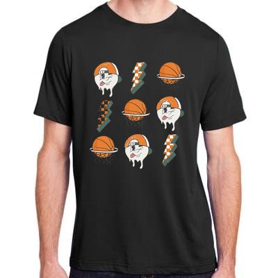 Basketball Vibes Retro Vintage Season Lightning Game Day Adult ChromaSoft Performance T-Shirt