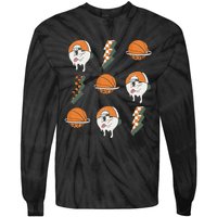 Basketball Vibes Retro Vintage Season Lightning Game Day Tie-Dye Long Sleeve Shirt