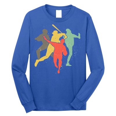 Baseball Vintage Retro Catcher Pitcher Batter Gift Long Sleeve Shirt