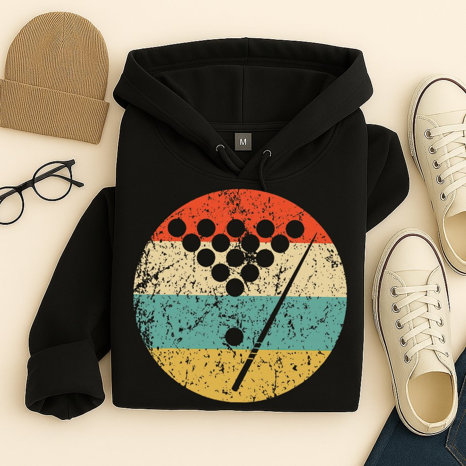 Billiards Vintage Retro Pool Hoodie
