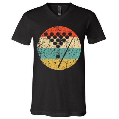 Billiards Vintage Retro Pool V-Neck T-Shirt