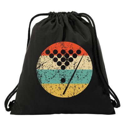 Billiards Vintage Retro Pool Drawstring Bag