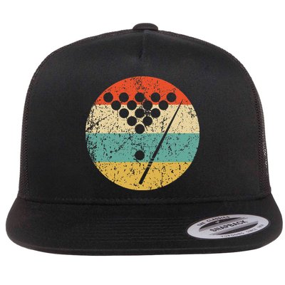 Billiards Vintage Retro Pool Flat Bill Trucker Hat