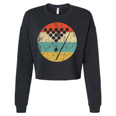 Billiards Vintage Retro Pool Cropped Pullover Crew