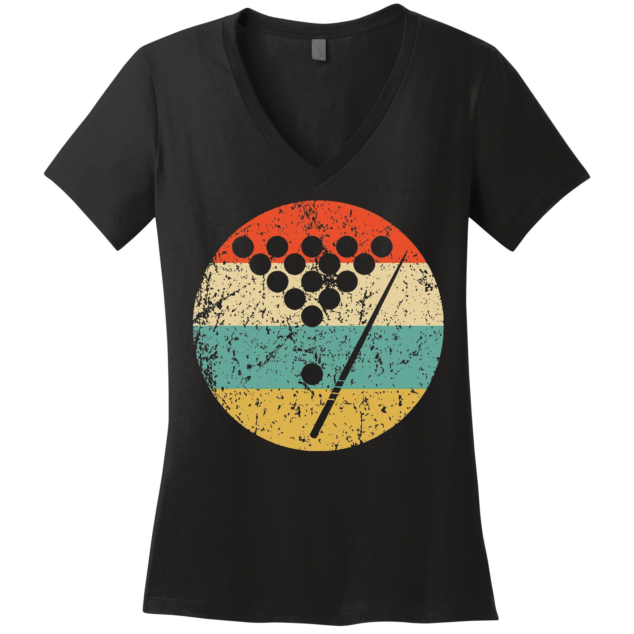 Billiards Vintage Retro Pool Women's V-Neck T-Shirt