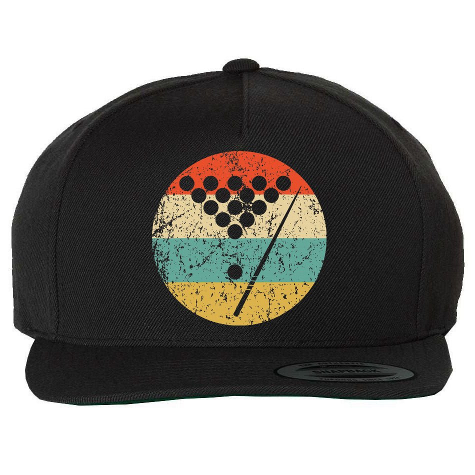 Billiards Vintage Retro Pool Wool Snapback Cap