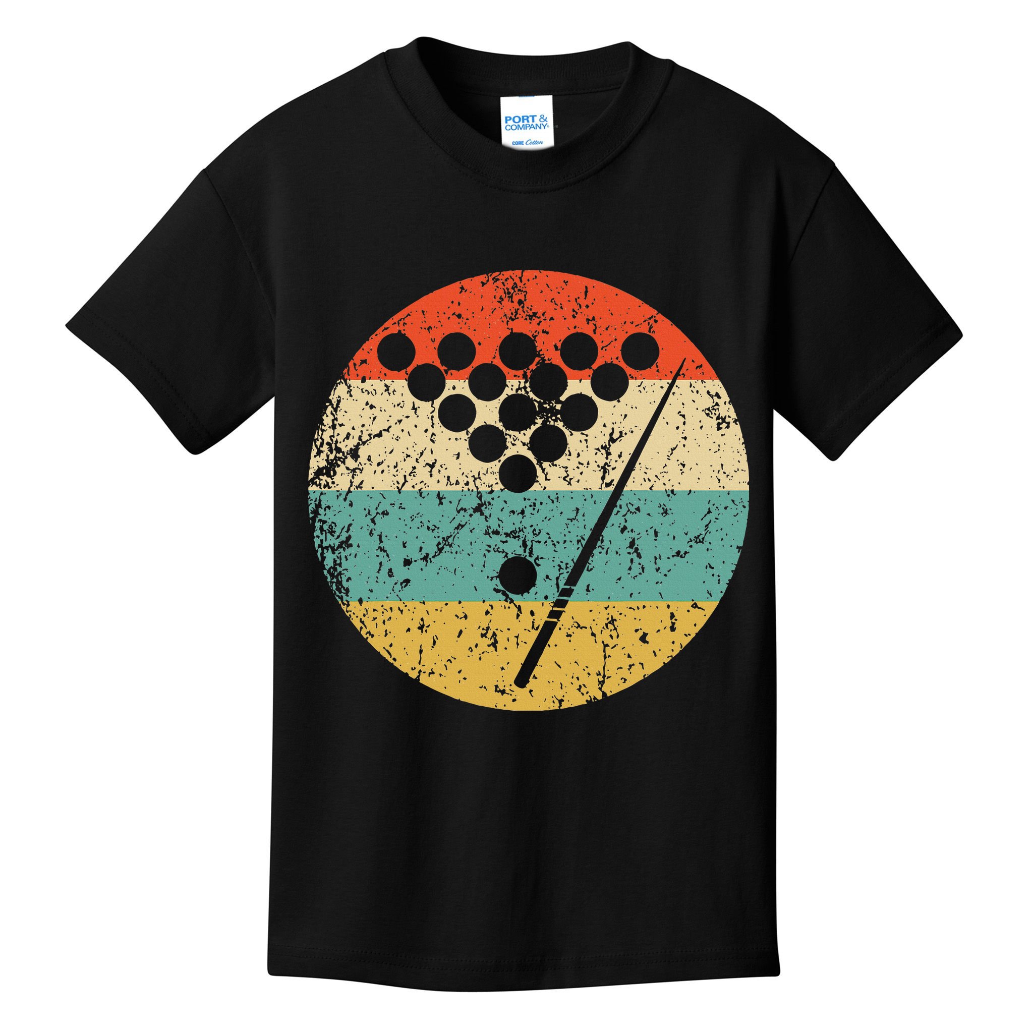 Billiards Vintage Retro Pool Kids T-Shirt