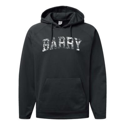 Barry Vintage Retro College Athletic Sports Performance Fleece Hoodie