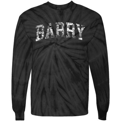 Barry Vintage Retro College Athletic Sports Tie-Dye Long Sleeve Shirt